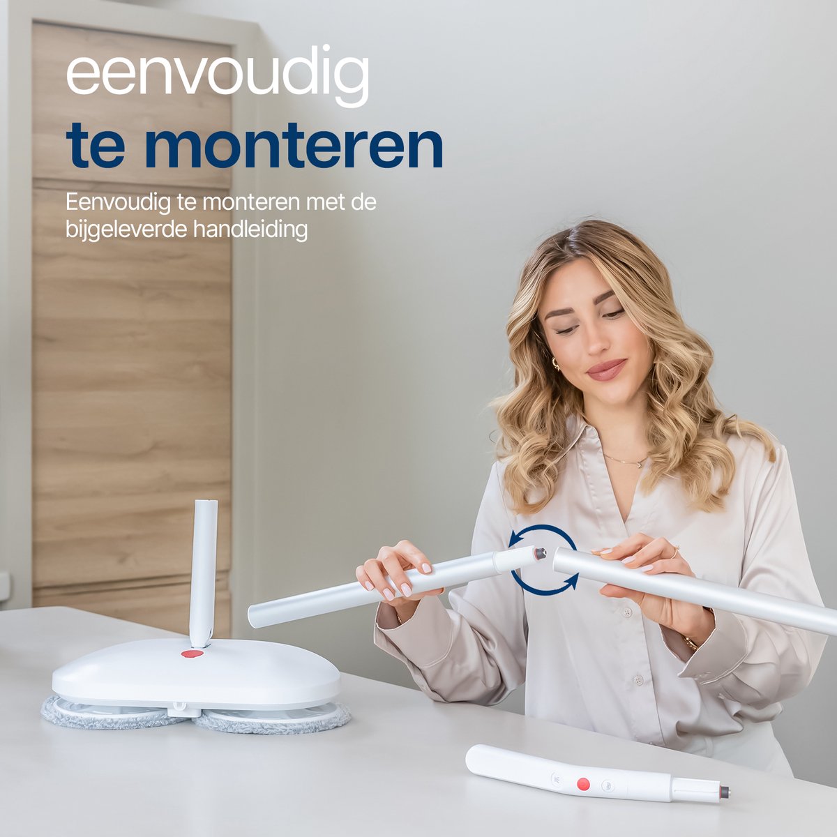 YourClean® 4 In 1 Elektrische Dweil - Inclusief 4 Microvezelpads