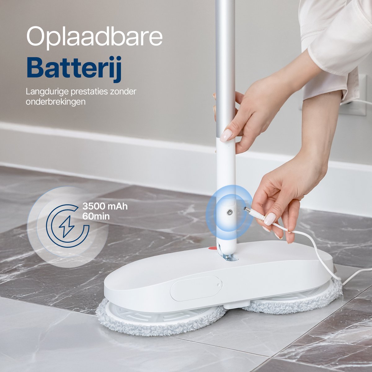YourClean® 4 In 1 Elektrische Dweil - Inclusief 4 Microvezelpads