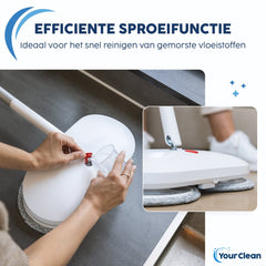 YourClean® 4 In 1 Elektrische Dweil - Inclusief 4 Microvezelpads